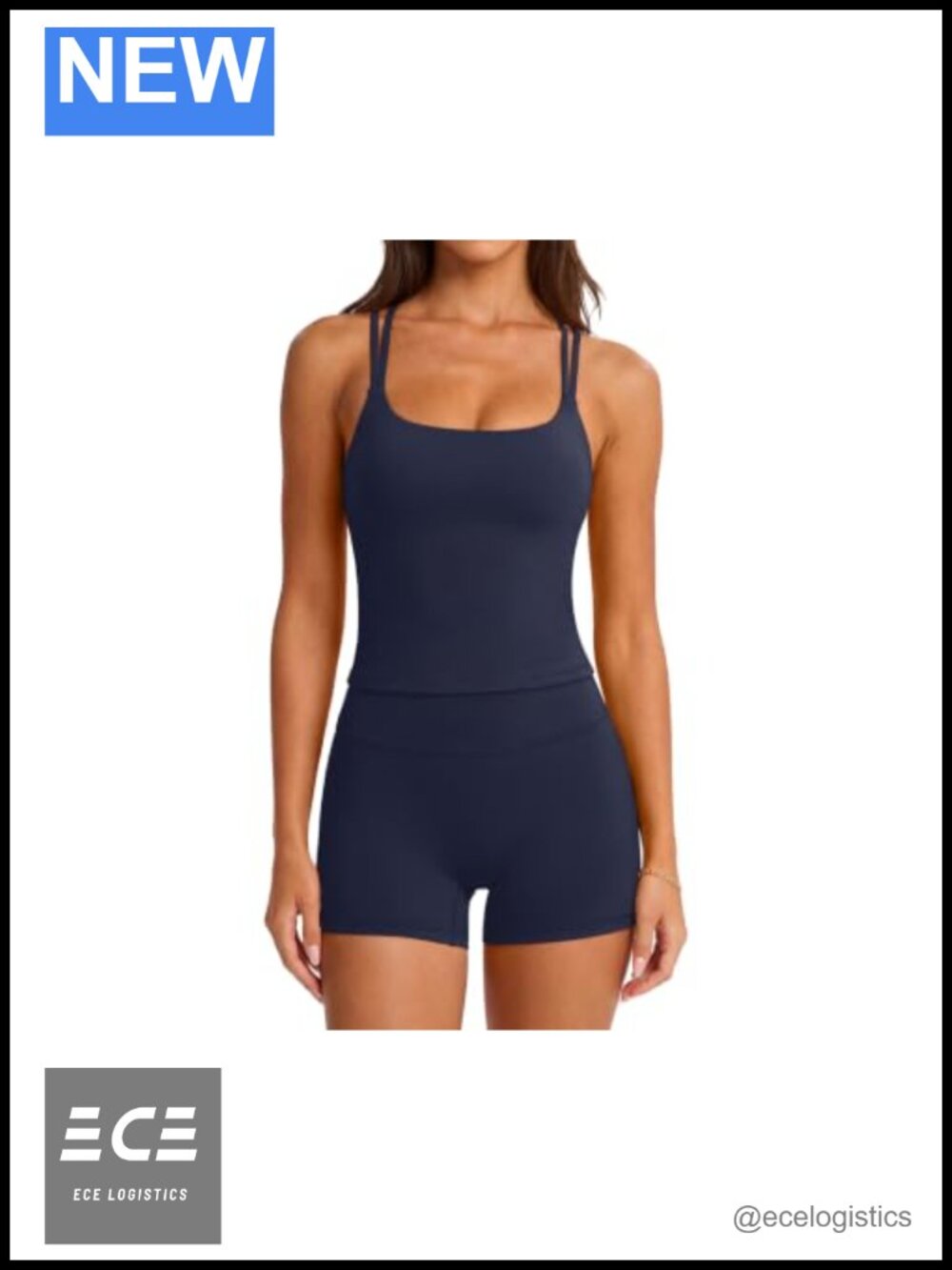 Two Piece Workout Set Padded Yoga Tank Top High Waisted Biker Shorts